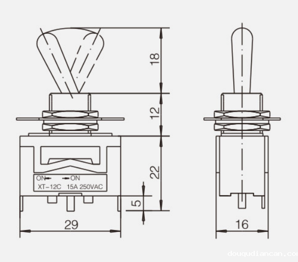 SPDT ON-ON KT-12C纽子开关|按钮开关产品型号-参数-接线图 SPDT ON-ON KT-12C纽子开关|按钮开关产品型号-参数-接线图