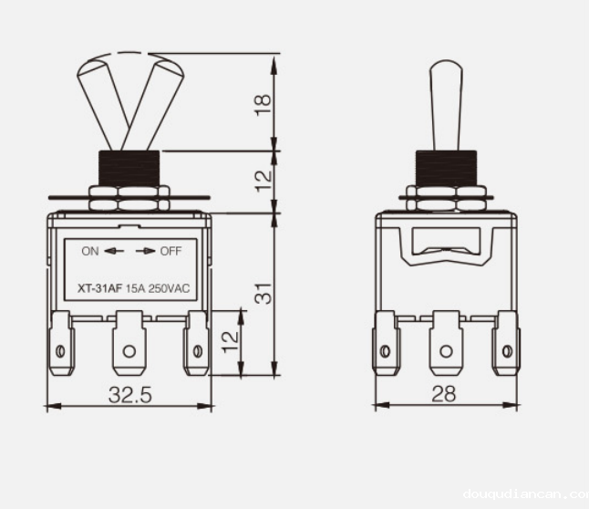 TPST Auto Reset(ON)-OFFKT-31AF纽子开关|按钮开关产品型号-参数-接线图 TPST Auto Reset(ON)-OFFKT-31AF纽子开关|按钮开关产品型号-参数-接线图