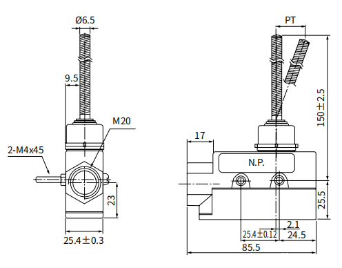 KM-6106卧式限位开关|卧式限位开关产品型号-接线图 KM-6106卧式限位开关|卧式限位开关产品型号-接线图