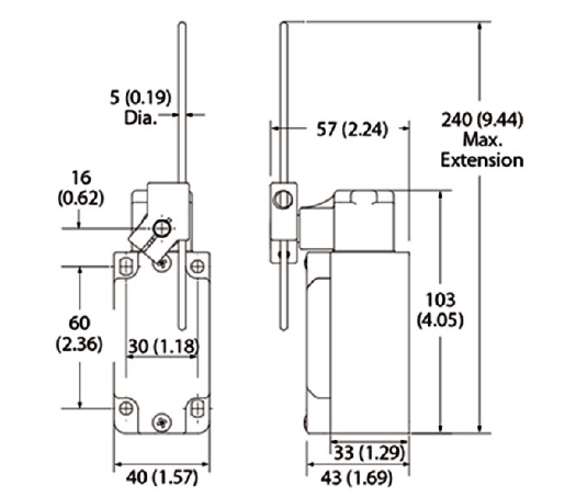 KJT-KX-5107船用行程开关|行程开关型号-参数-尺寸图-接线图 KJT-KX-5107船用行程开关|行程开关型号-参数-尺寸图-接线图
