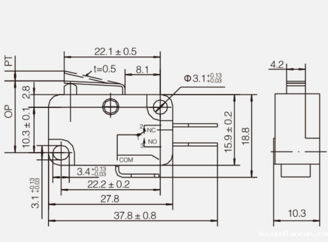 KV-151-1C25微动开关|限位开关产品型号-参数-接线图