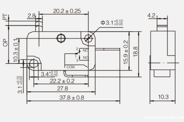 KV-15-1C25微动开关|限位开关产品型号-参数-接线图