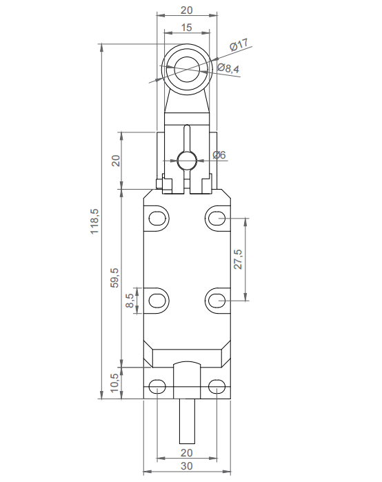 不可调式防水行程开关|不可调式防水行程开关型号-参数-尺寸图