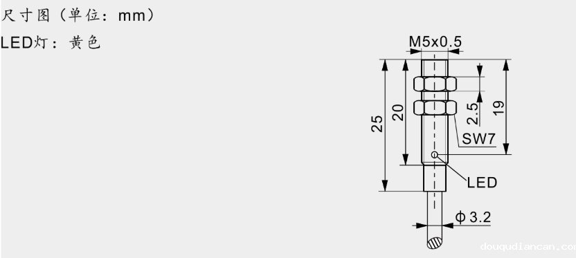 M5霍尔必威app登录官网下载安装苹果手机 磁铁N极感应|霍尔必威app登录官网下载安装苹果手机型号-参数-尺寸图